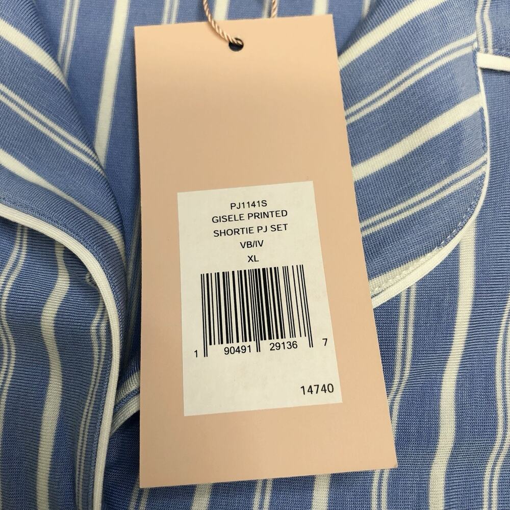 NWT Eberjey Gisele Shortie Short Pajama Set Modal Blend Size XL Vista Blue - Picture 2 of 10
